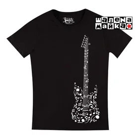 Прикольные футболки: Гитара Ноты black